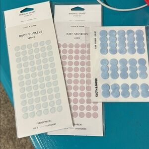 Cloth & Paper Dot and Teardrop Stickers Set - Linen, Venice, Cloud